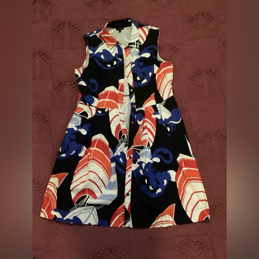 Talbots ❤️‍🔥sleeveles button up summer dress, with collar